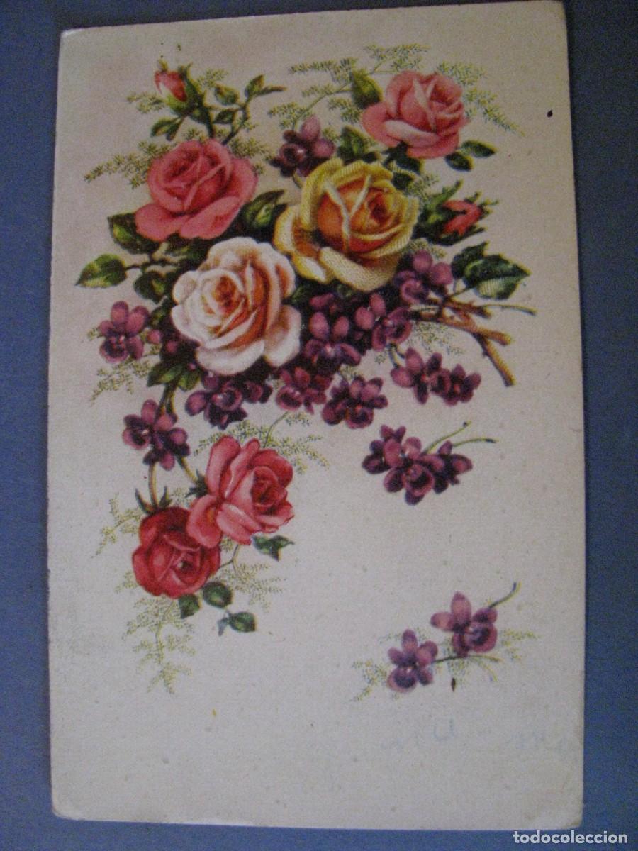 Cartes Postales: ANTIGUA POSTAL DIBUJO. FLORES. FRANCIA. 1948.