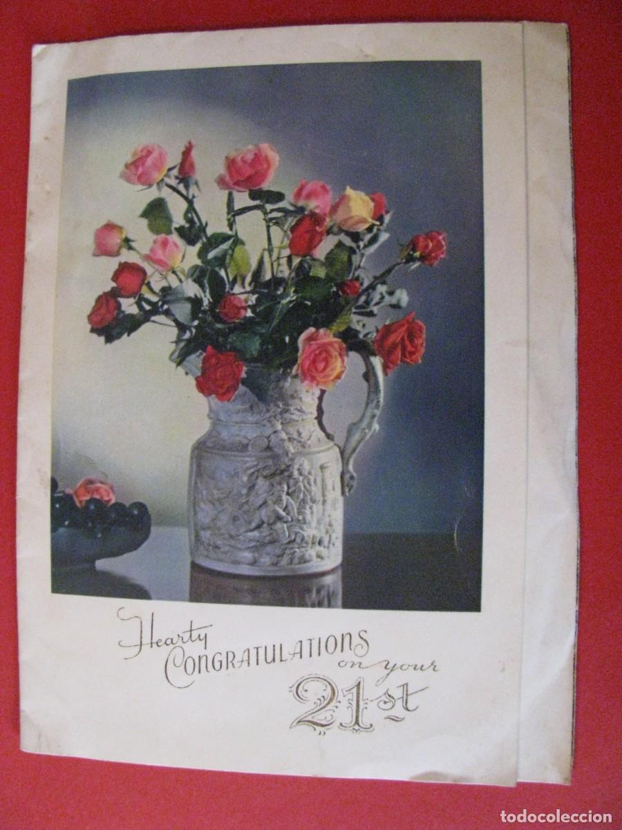 Cartes Postales: POSTAL DE FELICITACI&Oacute;N DEL 21 CUMPLEA&Ntilde;OS. 18X13 CM. ESCRITA. INGLATERRA.
