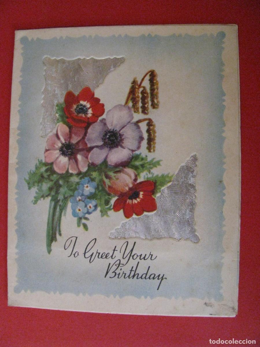 Cartes Postales: POSTAL DE FELICITACI&Oacute;N DEL CUMPLEA&Ntilde;OS. 14,5X11,5 CM. ESCRITA. GRAN BRETA&Ntilde;A.