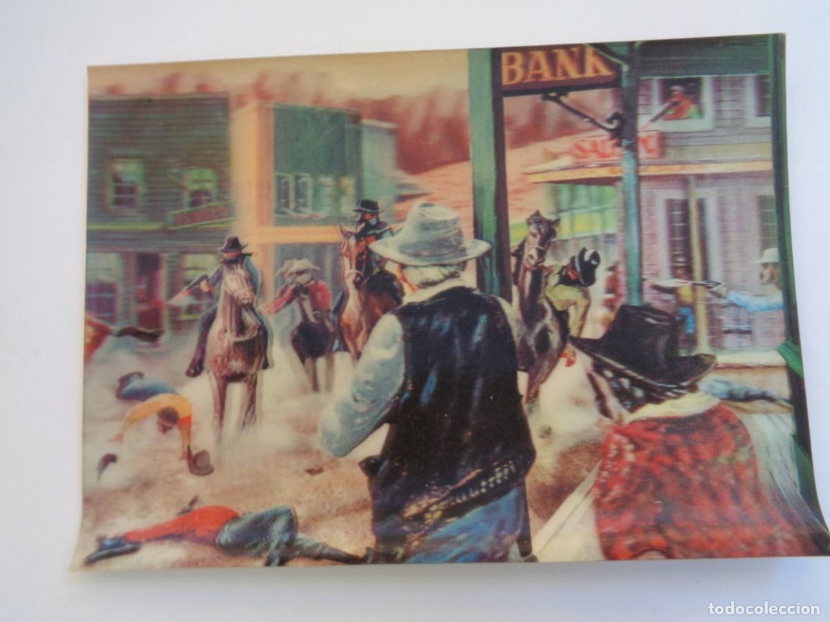 Cartes Postales: POSTAL TIPO VISIORAMA DE ESCENA DEL OESTE : ATRACO AL BANCO . FRANCIA A&Ntilde;OS 60