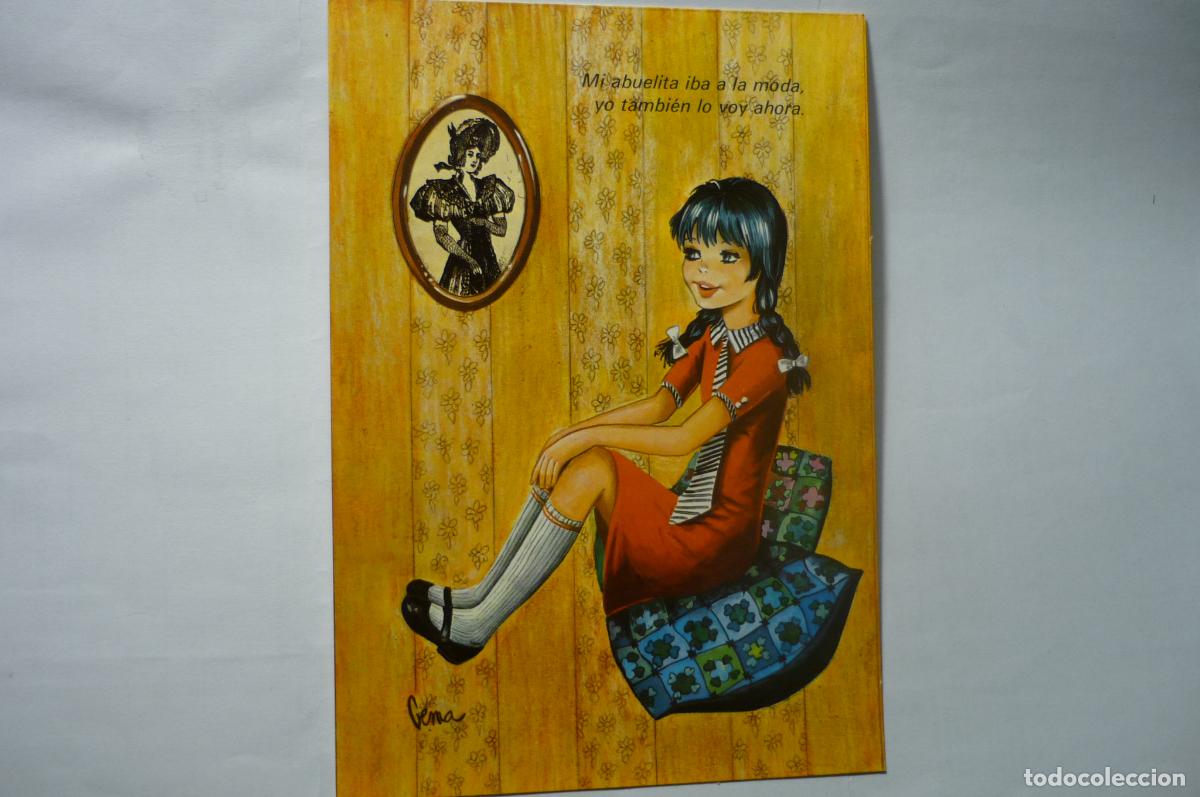 Postais: postal dibujogema ni&ntilde;a sentada