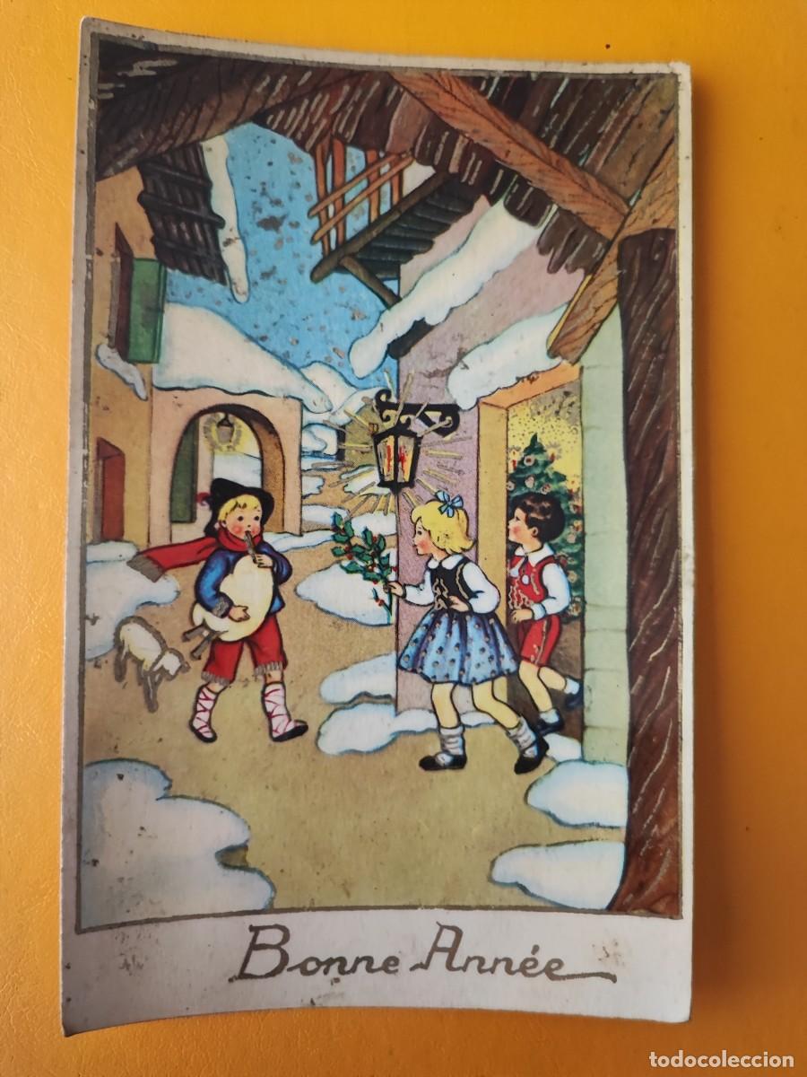 Cartoline: Postal Edici&oacute;n Francia. Photochrom. 588. Escrita en 1954. Dibujo ni&ntilde;os