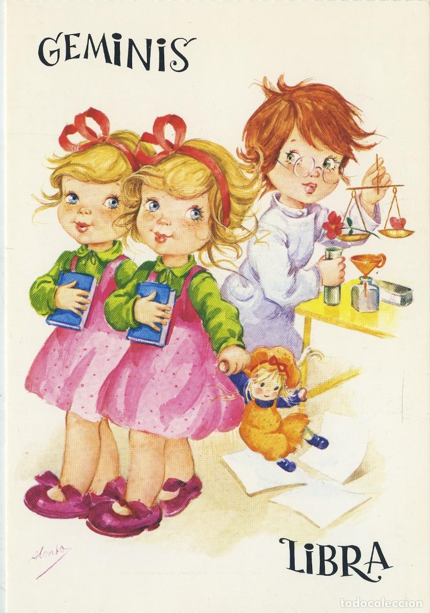 Postais: G&eacute;minis. 21 de mayo-20 junio. Libra. 23 septiembre-22 octubre. Sin circular. ED. BERGAS