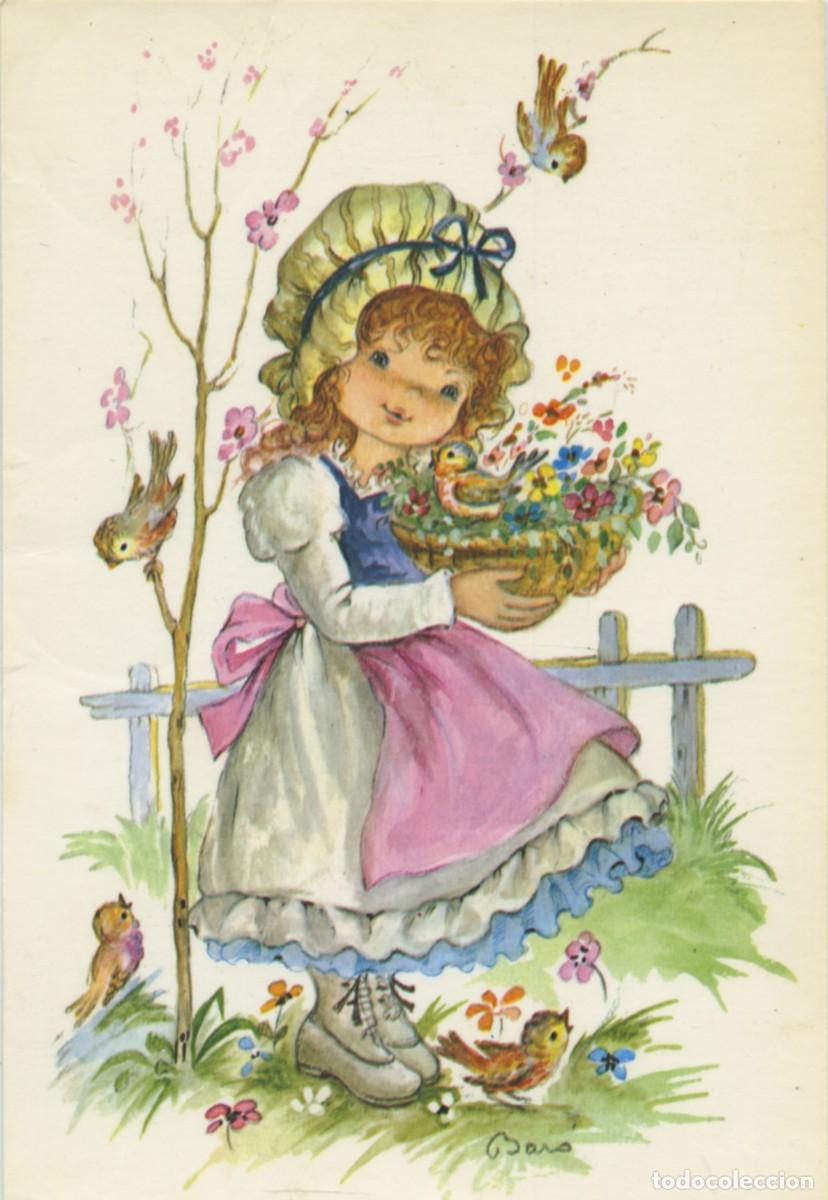 Postais: Dibujo de ni&ntilde;a. Circulada en 1981. ED. C Y Z