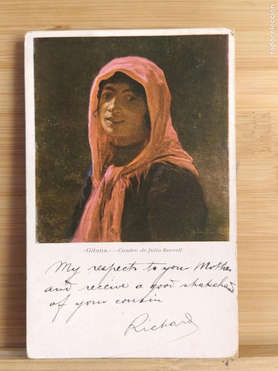 Postkarten: GITANA CUADRO DE JULIO BORRELL - POSTAL ANTIGUA -(109.788)