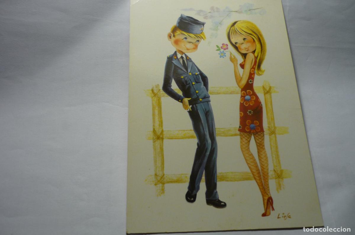 Cartes Postales: postal dibujo lieda militar--escrita