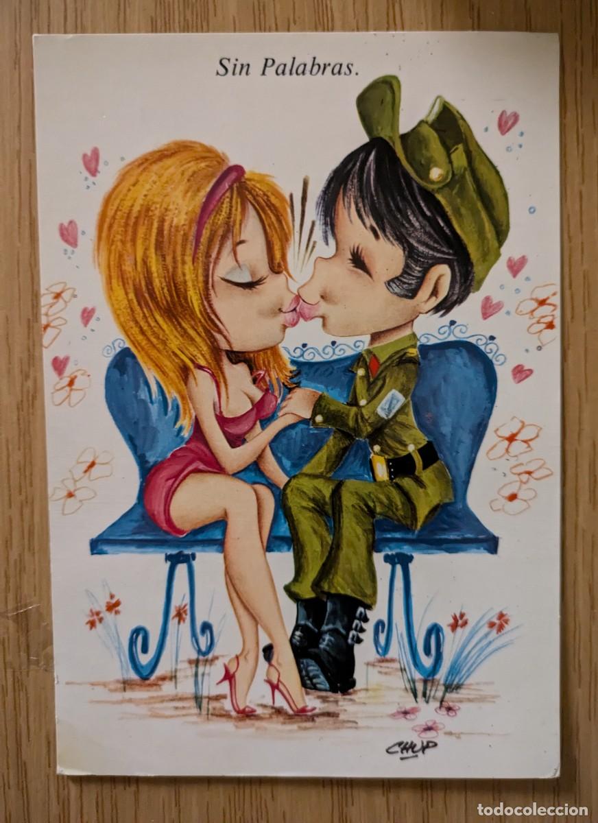 Cartes Postales: Postal dibujo chica y militar B-47550/69