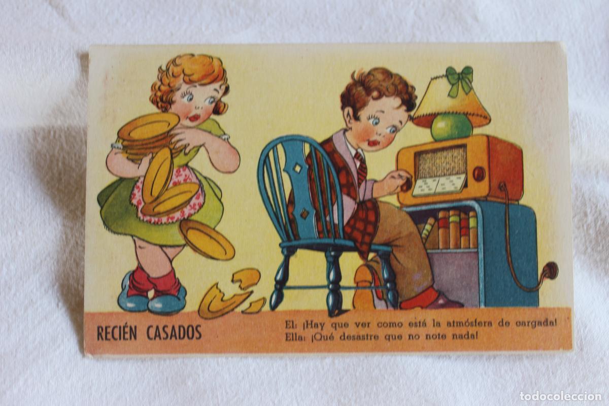 Postais: POSTAL CARICATURAS RECIEN CASADOS A&Ntilde;OS 40