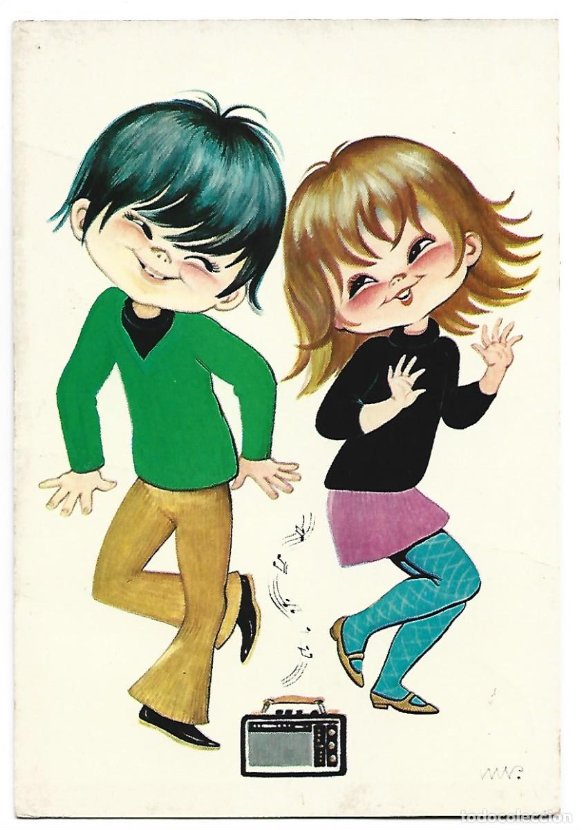 Postkarten: &rdquo; PAREJAS INFANTILES &rdquo;, ANTIGUA FELICITACION, A&Ntilde;OS 60