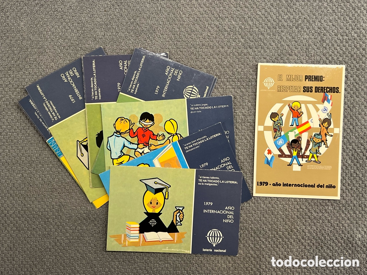 Postais: LOTER&Iacute;A NACIONAL (14) Postales Dibujos y Caricaturas (a.1979) A&Ntilde;O INTERNACIONAL DEL NI&Ntilde;O