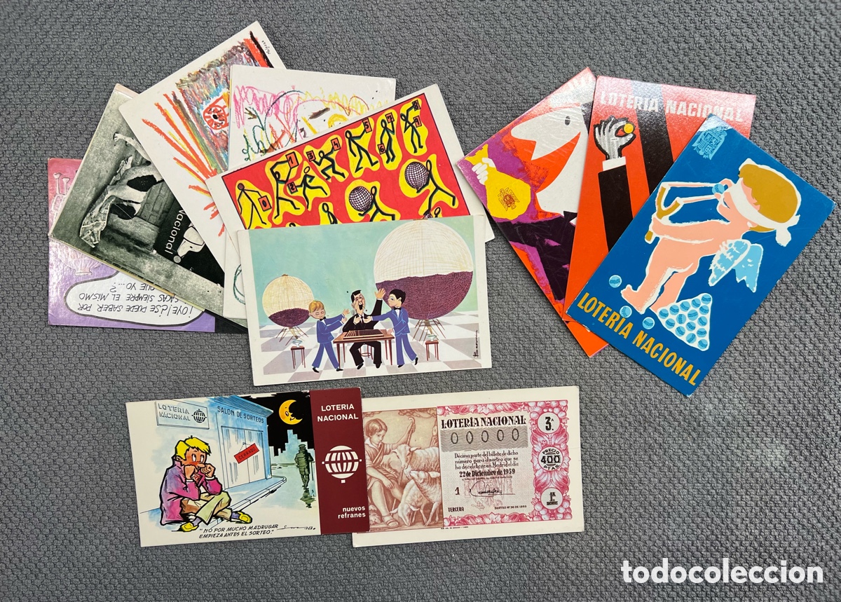 Postais: LOTER&Iacute;A NACIONAL (14) Postales Dibujos y Caricaturas (h.1971?) S/C