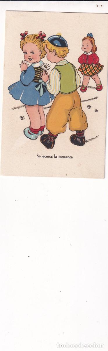 Postais: Postal dibujo infantil. Se acerca la tormenta. Serie 15 Arte Ikon. Sin circular.