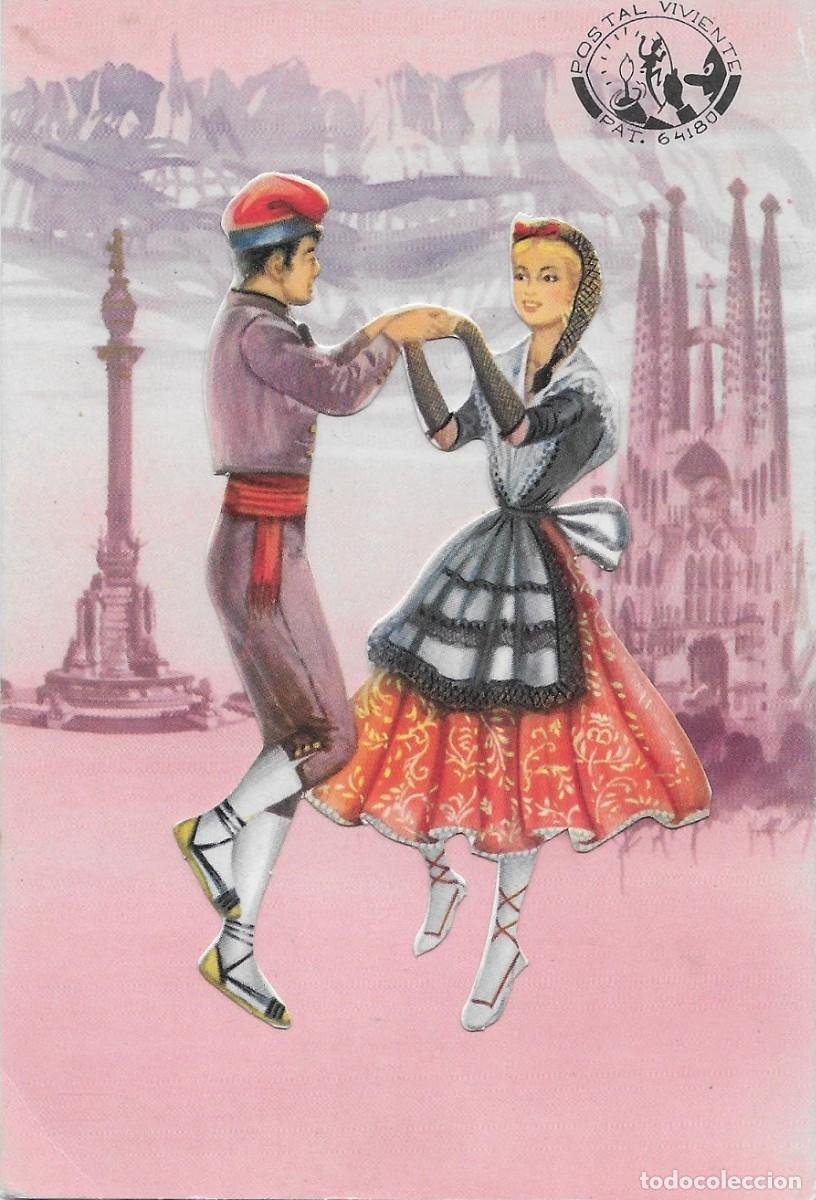 Postais: 8178 - LA POSTAL VIVIENTE PAT. 64180- TROQUELADA -LA SARDANA - BAILA MOVIENDO UNA LUZ