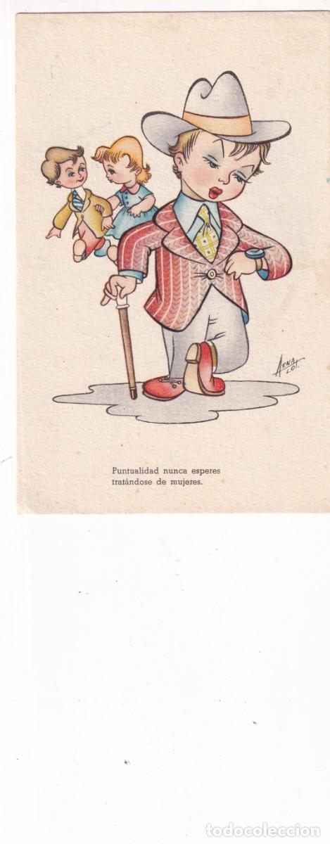 Cartes Postales: TARJETA POSTAL. DIBUJO DE ARNA LOT. SERIE 1208. PABLO D&Uuml;MMATZEN. PUNTUALIDAD. ESCRITA EN 1950