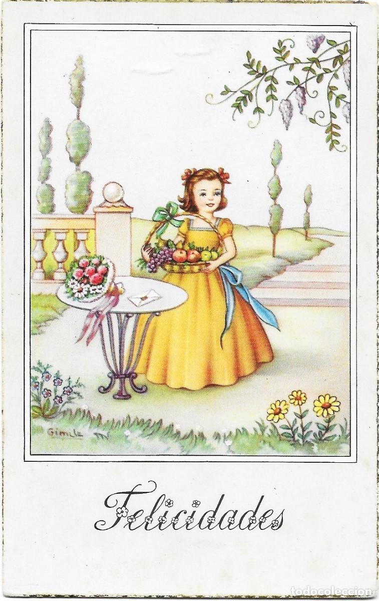 Postais: 8192 -GIMILE EDICIONES CIMA- SERIE 510 - PRECIOSA POSTAL DE FELICIDADES - DATA 1948