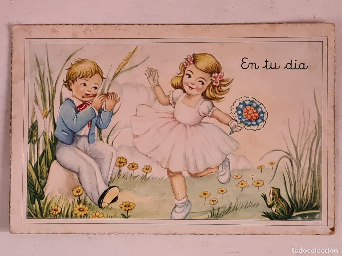Cartoline: Postal Rom&aacute;ntica En Tu D&iacute;a - Pareja Ni&ntilde;a Ni&ntilde;o