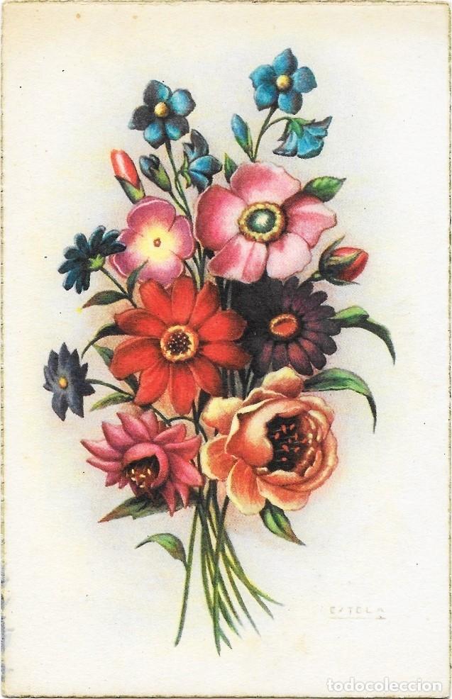 Postais: 8288 - ESTELA- RAMILLETE DE FLORES- EDICIONES JR SERIE 70- DATA 1954