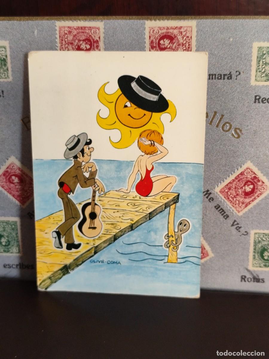 Postkarten: P3798 Postal 503 Vacaciones Ojeando el horizonte iIlustrador Olive Coma . Savir