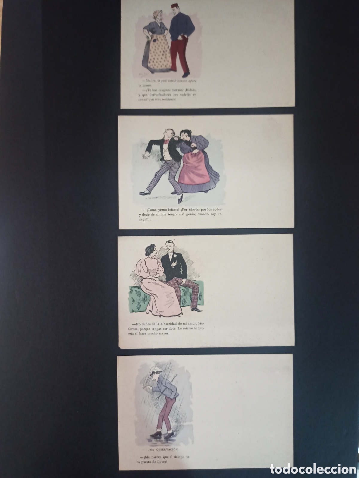 Postkarten: 17 postales humor. Anteriores a 1905. Sin circular.