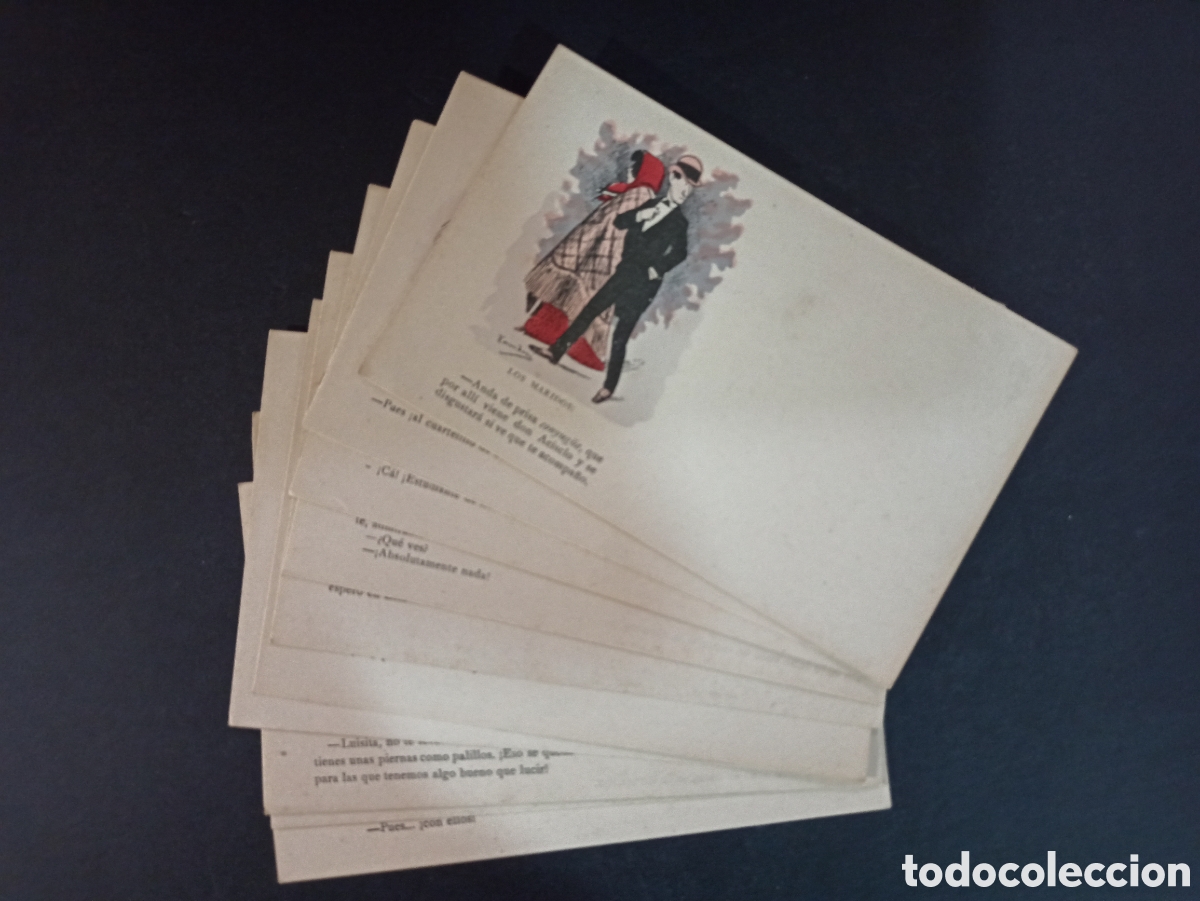 Postcards: 11 postales antiguas de humor. Anteriores a 1905. Sin circular.