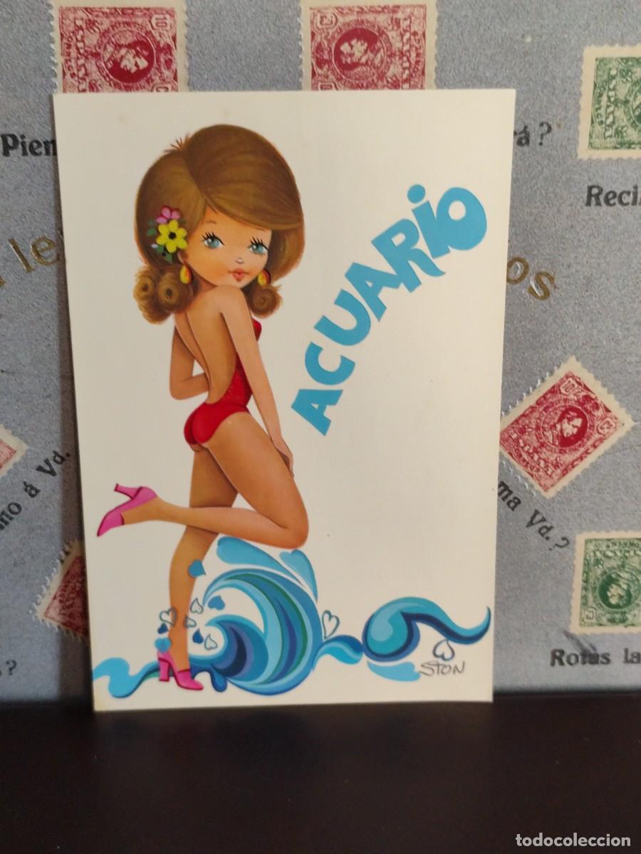 Postkarten: P3801 Postal Hor&oacute;scopo Acuario 7600/29-C ilustrador Stone . CyZ