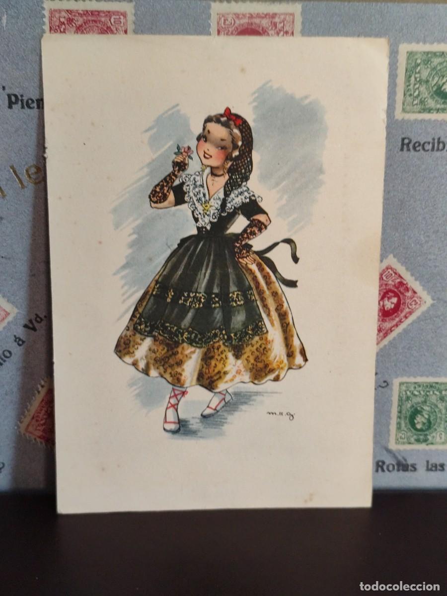 Postkarten: P3803 Postal Traje t&iacute;pico Ilustrador M.N.G. sin dividir