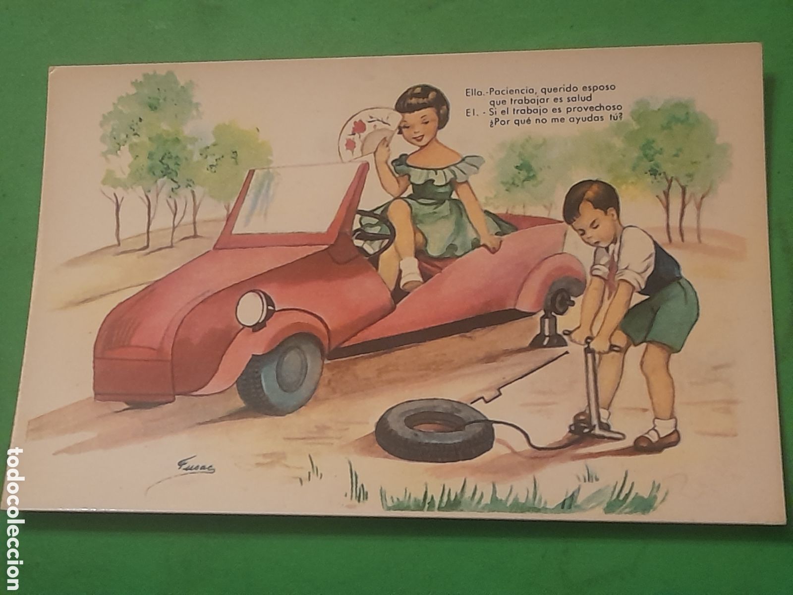 Postkarten: Antigua postal, ilustraciones Fusac