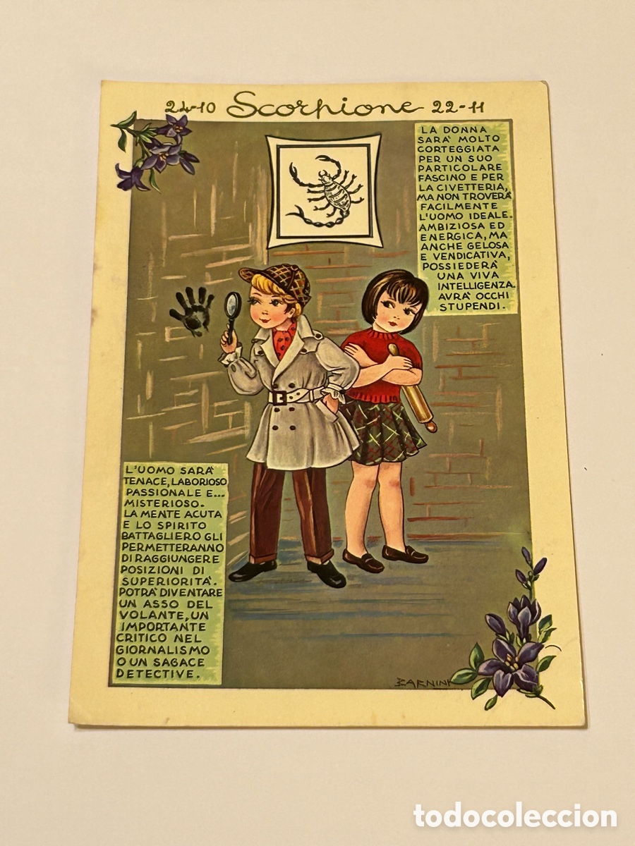 Postkarten: TARJETA POSTAL SIN CIRCULAR. HOR&Oacute;SCOPO. ESCORPIO. ITALIA
