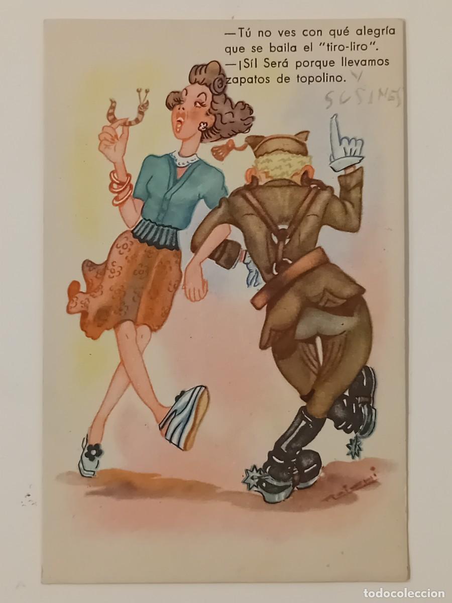 Postkarten: POSTAL SOLDADO HUMOR&Iacute;STICA. ESCRITA A L&Aacute;PIZ SIN CIRCULAR.