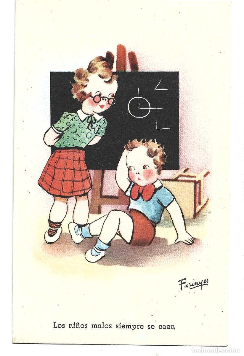Postcards: POSTAL DE NI&Ntilde;OS MALOS SIEMPRE CAEN DIBUJO FARINYES DE C. M. B ESCRITA