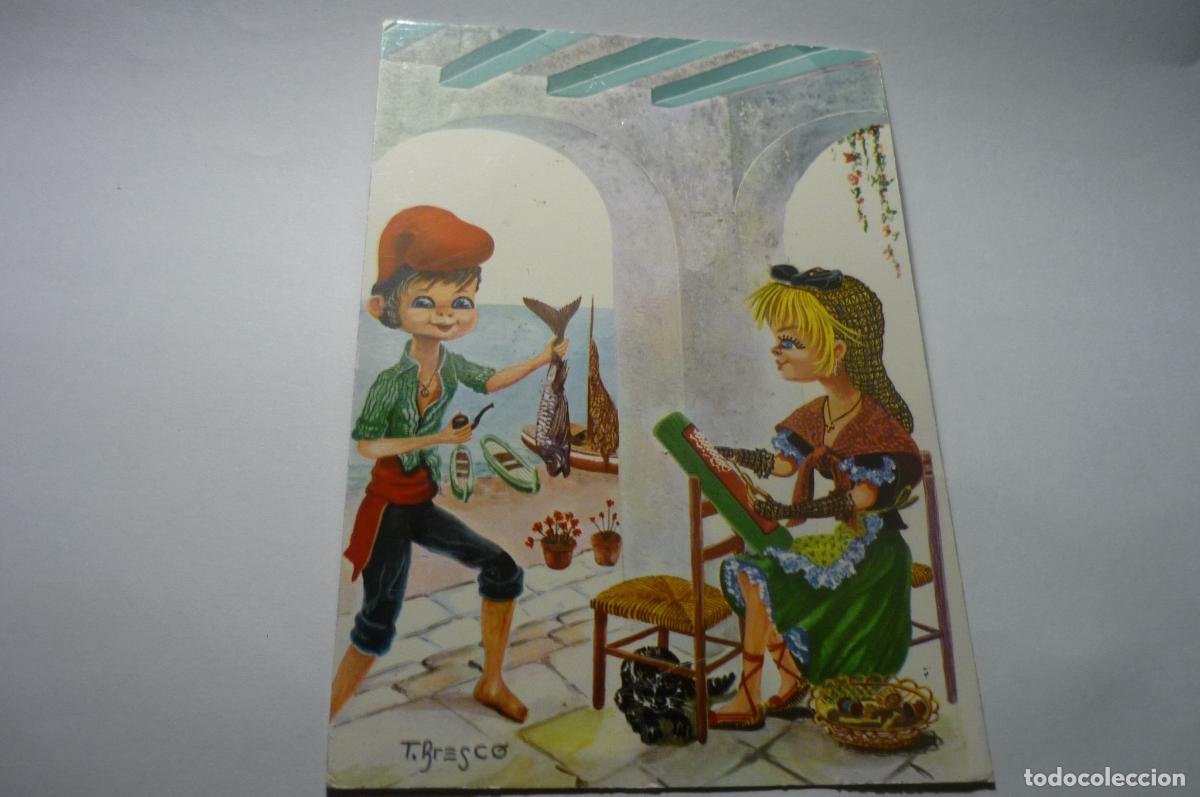 Postais: POSTAL PESCADOR DIBUJO BRESCO CIRCULADA