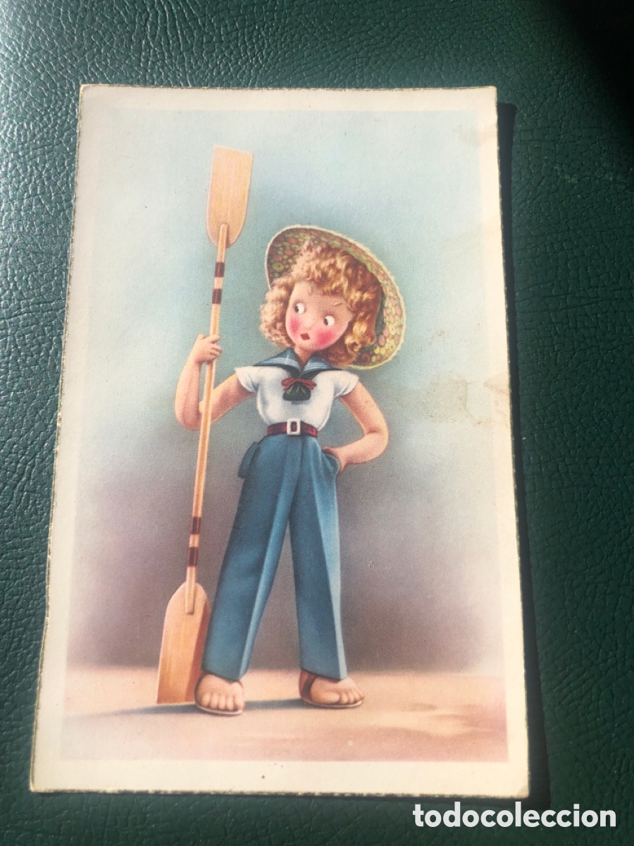 Postkarten: POSTAL NI&Ntilde;A CON REMO. C Y Z Num. 513. ANTIGUA. Sin circular. ASM