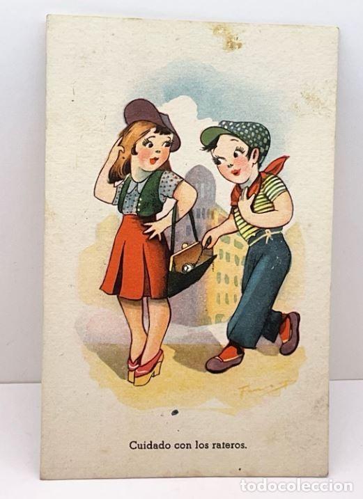 Postais: Antigua Postal CUIDADO CON LOS RATEROS. CMB. SERIE N&ordm; 40. ( ESCRITA)