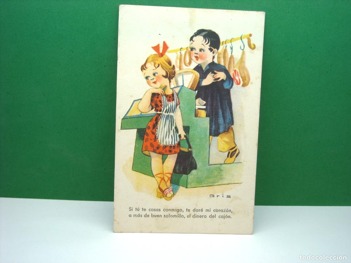 Cartoline: Antigua Postal de Dibujos y Caricaturas. Escrita. A&ntilde;os 40.