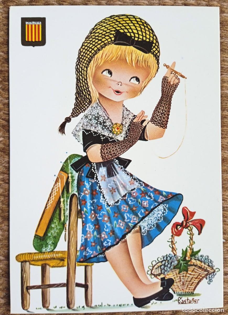 Postcards: CATALU&Ntilde;A - TRAJES REGIONALES - ILUSTRACION CASTA&Ntilde;ER
