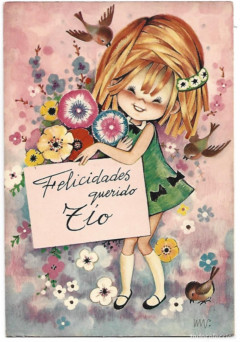 Postcards: &rdquo; FELICIDADES QUERIDO TIO &rdquo;.- ILUSTRACION FELICITACION A&Ntilde;OS 60