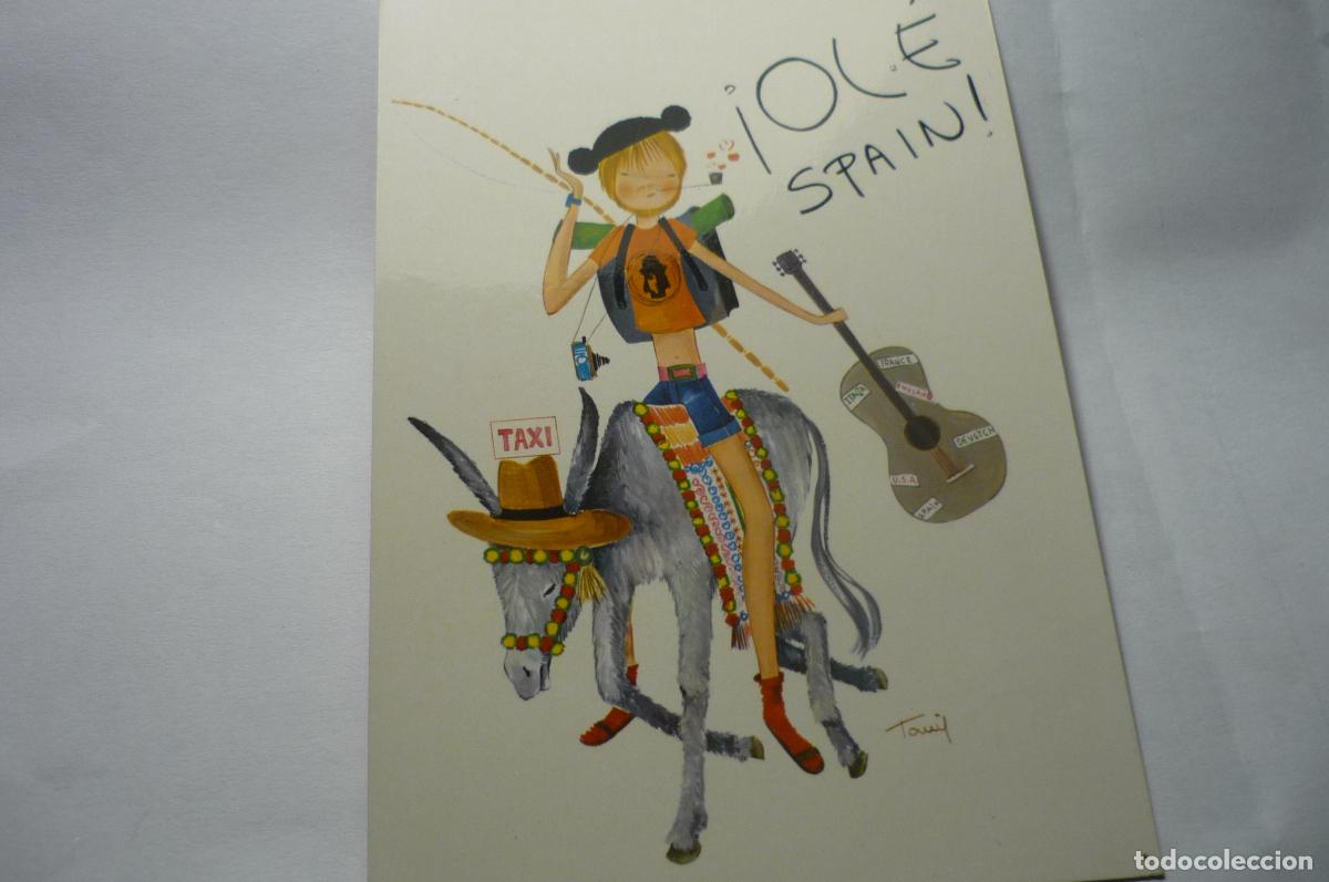 Postais: postal dibujo burro taxi