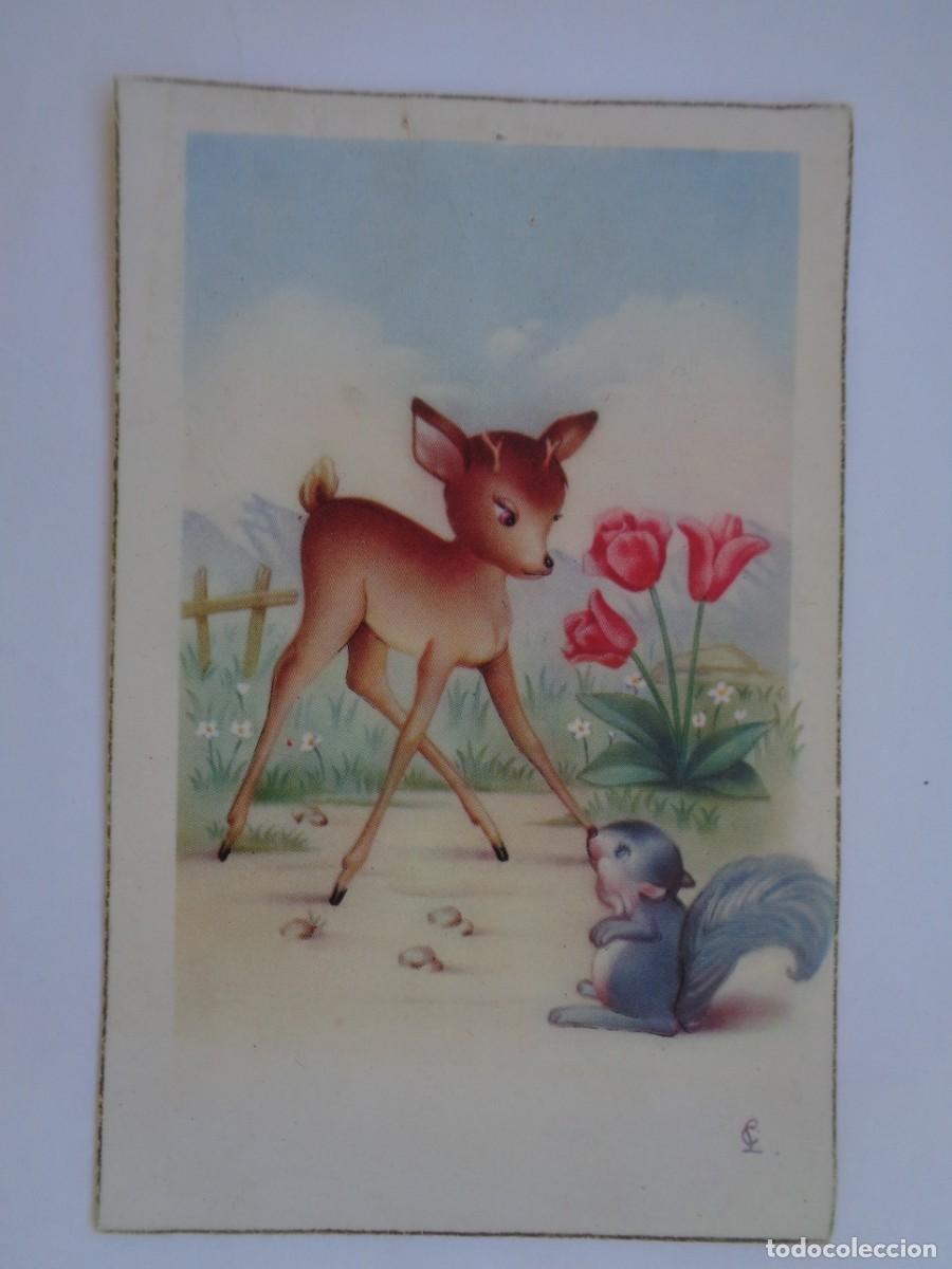 Postais: BONITA POSTAL CON CON DIBUJO DE BAMBY , A&Ntilde;OS 40