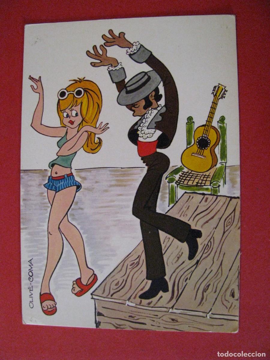 Cartoline: POSTAL DE IL. OLIV&Eacute;-COMA. VACACIONES. CLASE DE FLAMENCO. SAVIR.