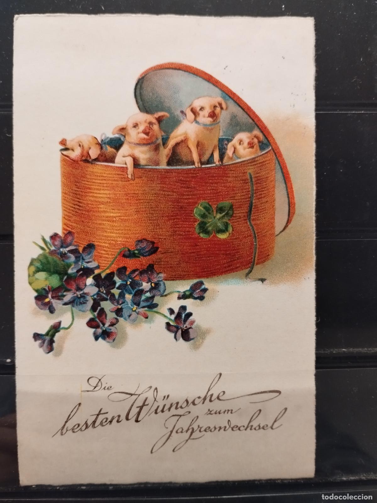 Postais: CERDOS. A&Ntilde;O NUEVO. CIRCULADA