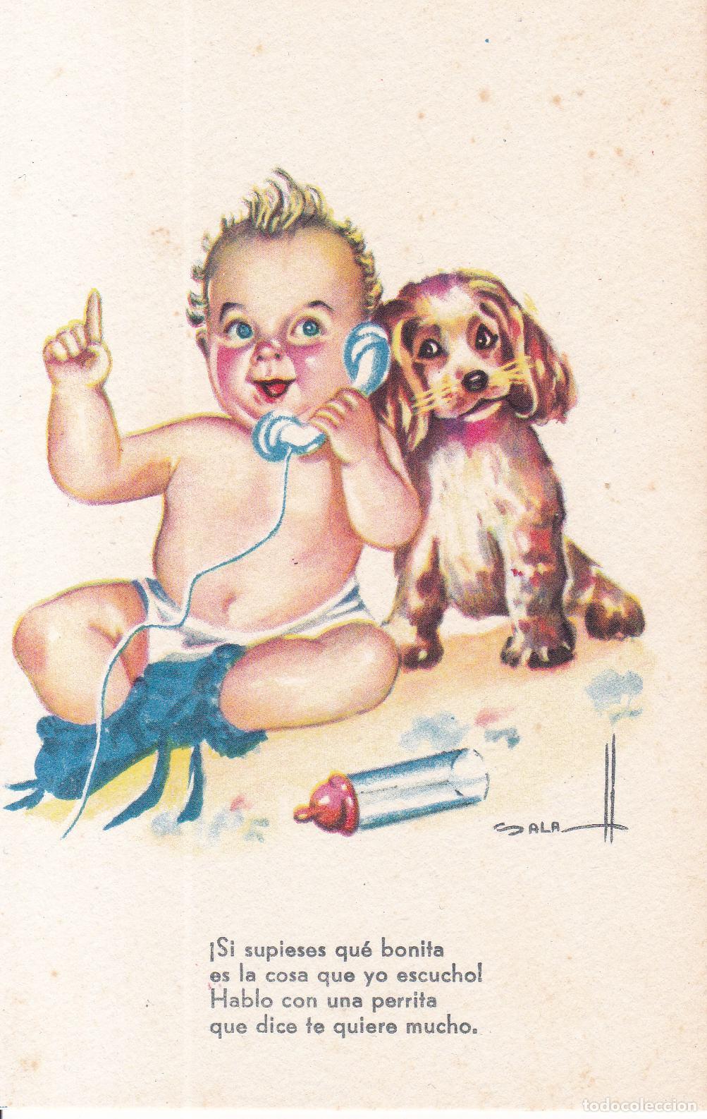 Postais: ILUSTRADOR: SALA, HABLO CON UNA PERRITA - ESTAMPERIA RAM SERIE 47 - S/C