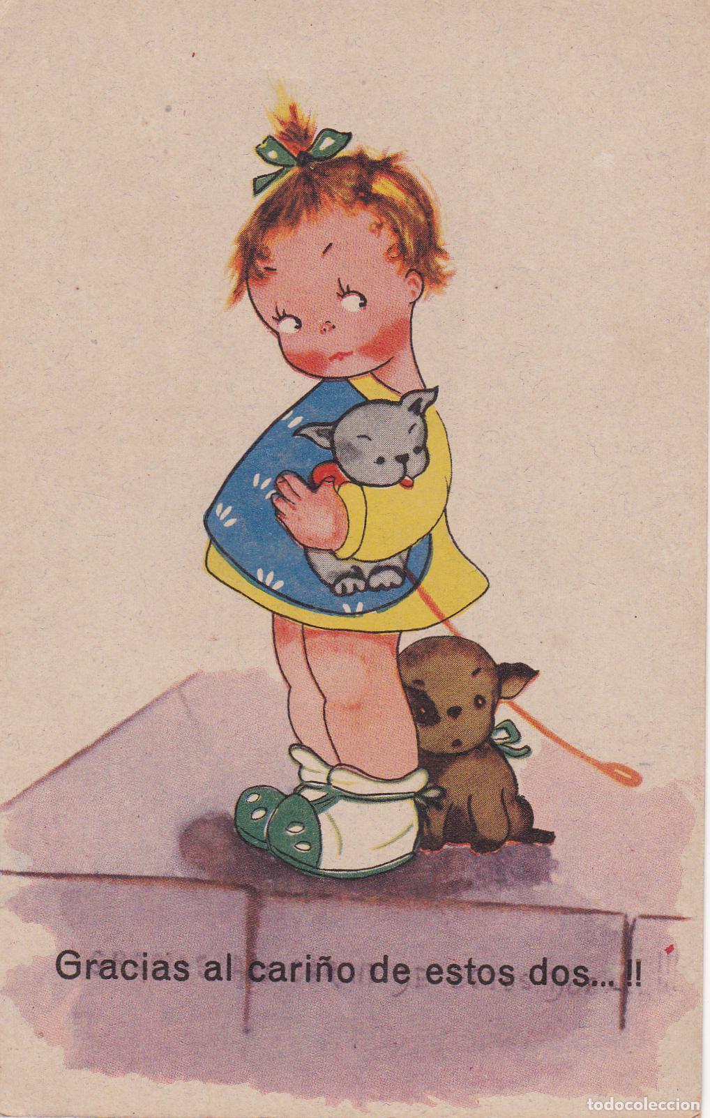 Postais: POSTAL ILUSTRADA (NI&Ntilde;OS) LIT.VDA. VALVERDE &ndash; EDICIONES AGUIRRE - ESCRITA