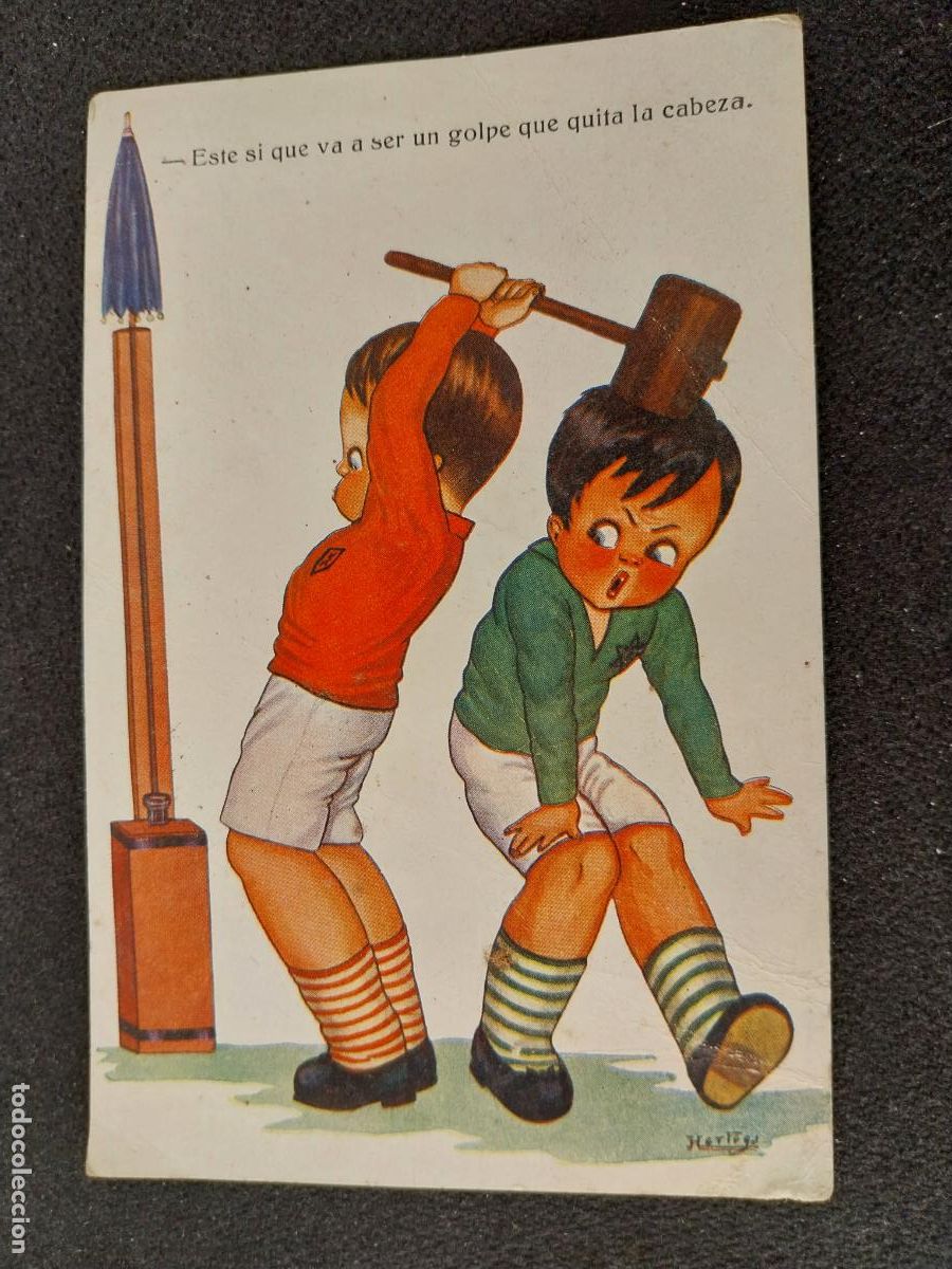 Cartoline: HERTOGS ILUSTRACION NI&Ntilde;O MAZO ED VICTORIA 1208 TARJETA SC SOBADA