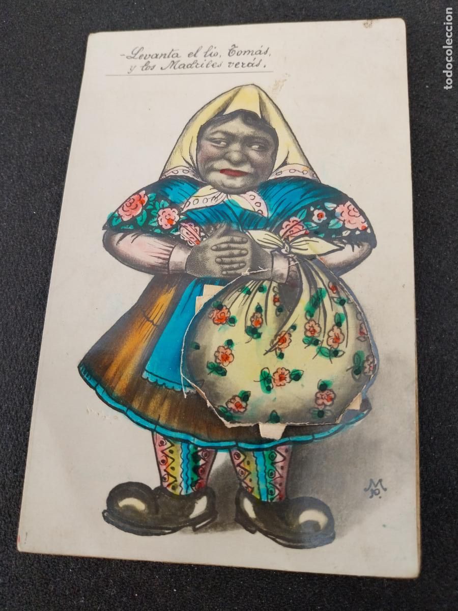 Cartoline: A.A.G. LEVANTA EL LIO ... ILUSTRACION POP UP ESCRITA TARJETA SC SOBADA