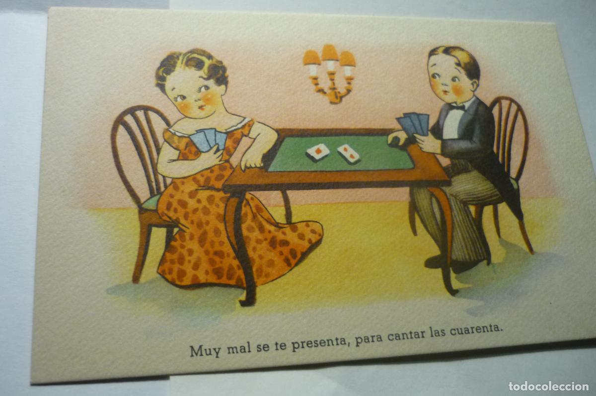 Postais: postal jugando cartas dibujo serie 3o cmb
