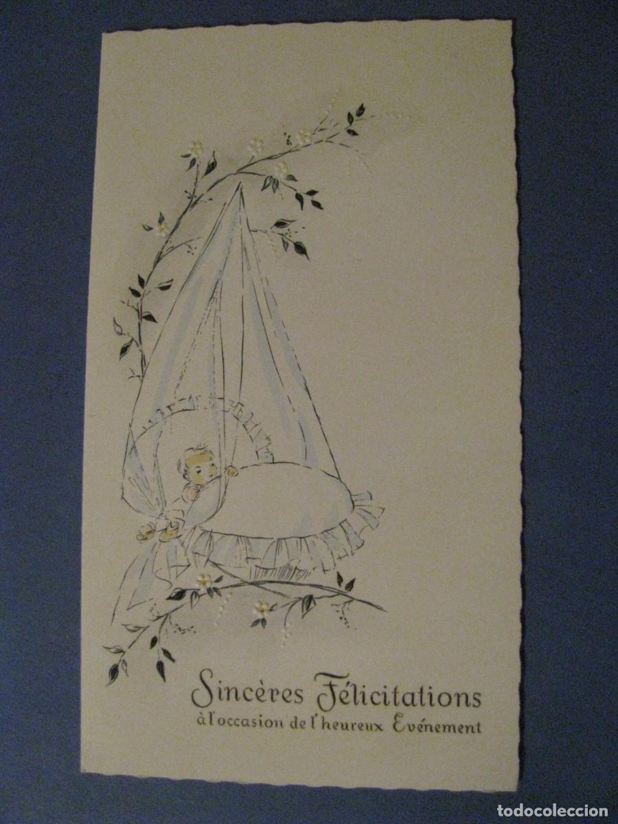 Postais: POSTAL DIPTICA FELICITACI&Oacute;N POR EL NACIMIENTO. 16,5X9 CM. ESCRITA.