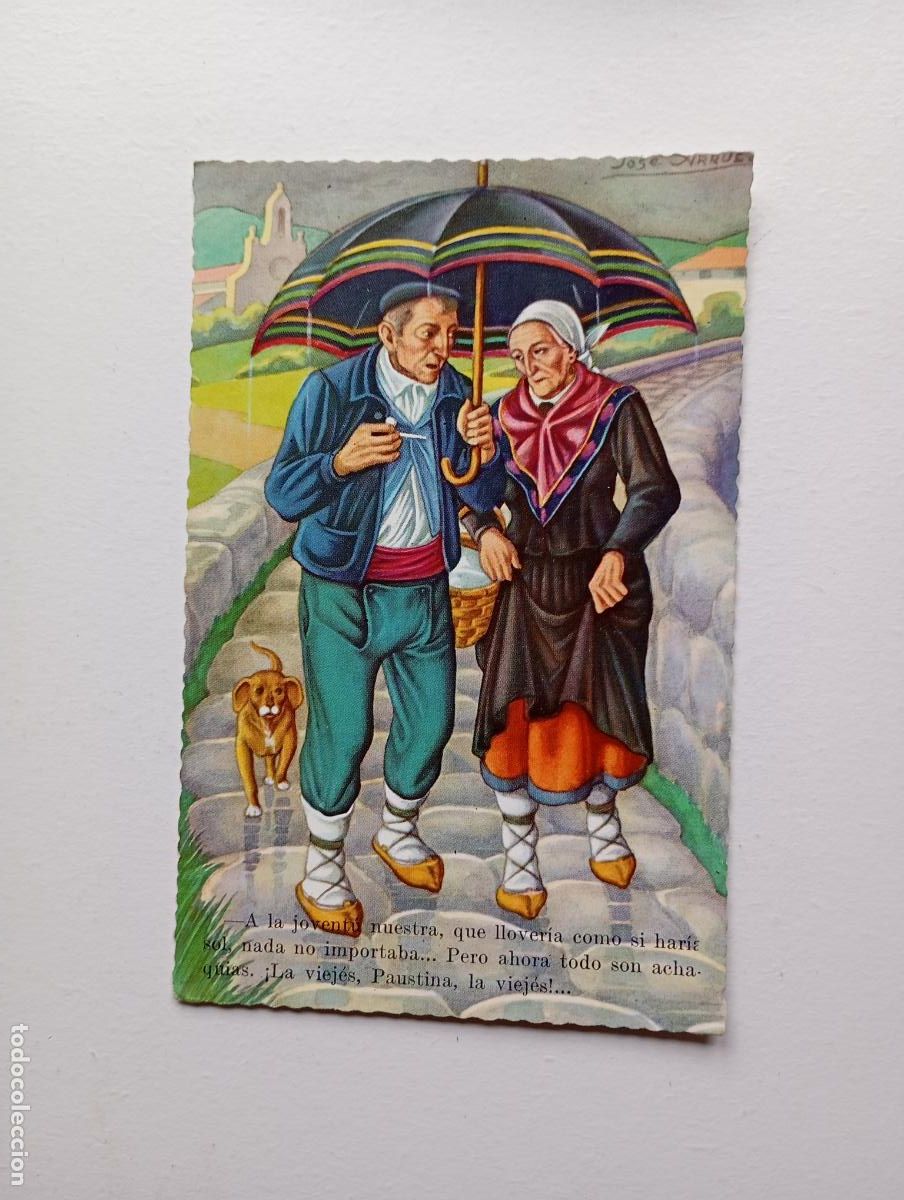 Postales: POSTAL DIBUJO CARICATURA DE JOS&Eacute; ARRUE. COSTUMBRES VASCAS. TDKP21P
