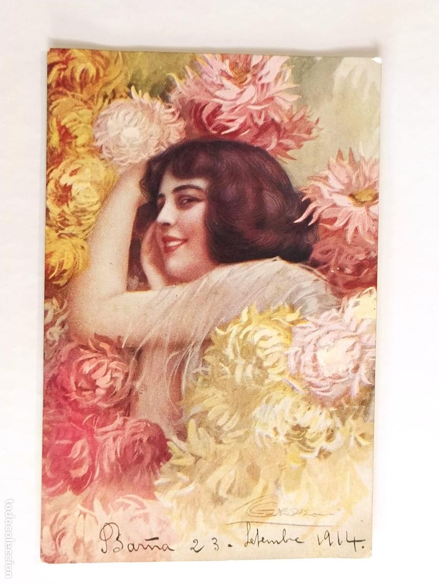 Postcards: GUERZONI - CIRCULADA A SANTA COLOMA DE FARNES - POSTAL ANTIGUA MODERNISTA - (111.372)