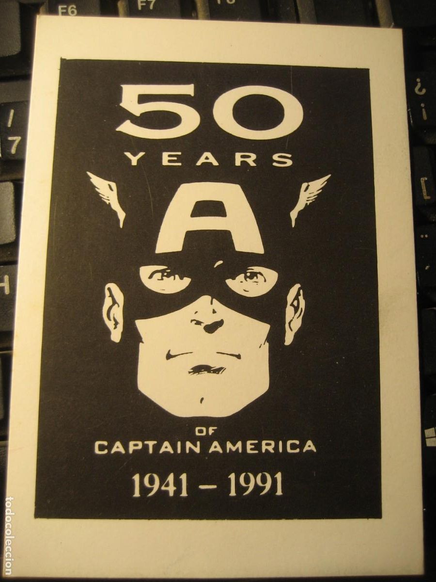Postkarten: Tarjeta conmemorativa 50 a&ntilde;os capitan America , 1941 - 1991 12,50 / 8,50 cm