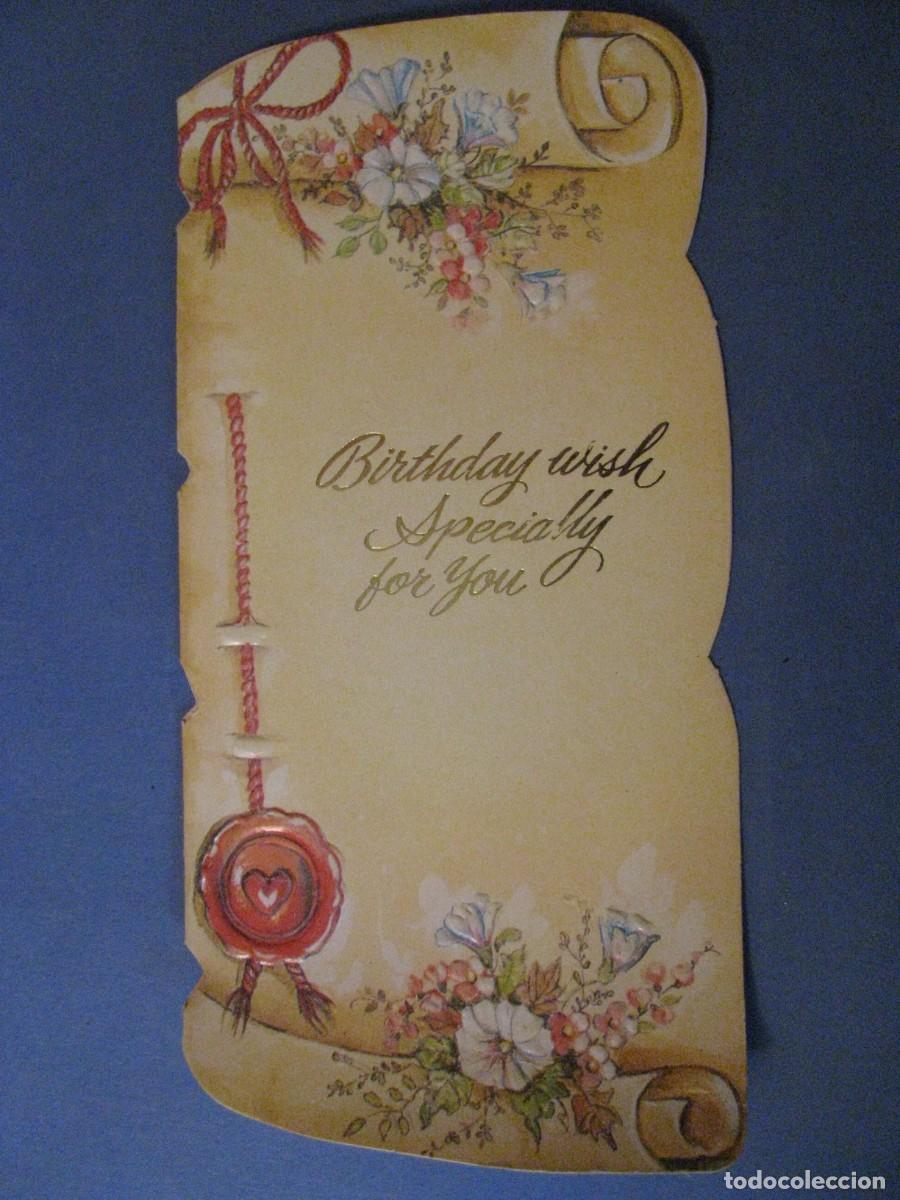 Postkarten: POSTAL DE FELICITACION DE CUMPLEA&Ntilde;OS. REINO UNIDO. 21X10 CM. ESCRITA.